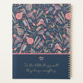 Salon appointment planner — navy, blush & crea (Achterkant)