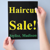 Salon Barber Haircut Posters Promotional Flye Flyer (Hand)