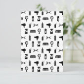 Salon & Barber Hairdresser Pattern CUSTOM BG COLOR Bedankkaart (Staand voorkant)