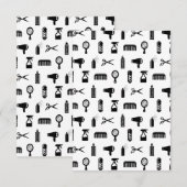 Salon & Barber Hairdresser Pattern CUSTOM BG COLOR Bedankkaart (Voorkant / Achterkant)