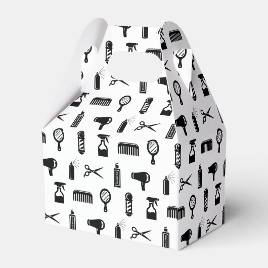 Salon & Barber Hairdresser Pattern CUSTOM COLOR Bedankdoosjes (Achterkant)