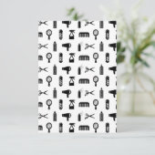 Salon & Barber Hairdresser Pattern CUSTOM COLOR Bedankkaart (Staand voorkant)