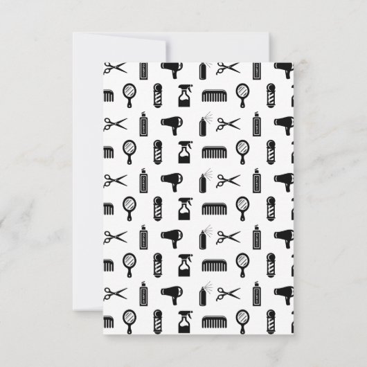Salon & Barber Hairdresser Pattern CUSTOM COLOR Bedankkaart (Achterkant)
