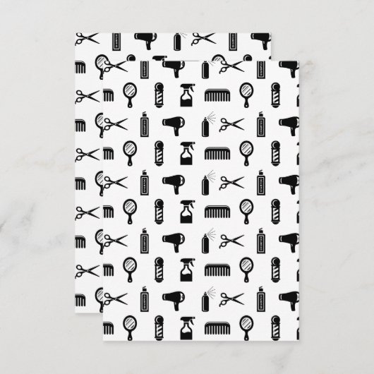 Salon & Barber Hairdresser Pattern CUSTOM COLOR Bedankkaart (Voorkant / Achterkant)