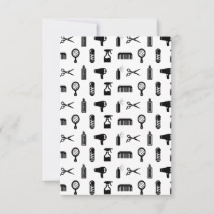 Salon & Barber Hairdresser Pattern CUSTOM COLOR Bedankkaart