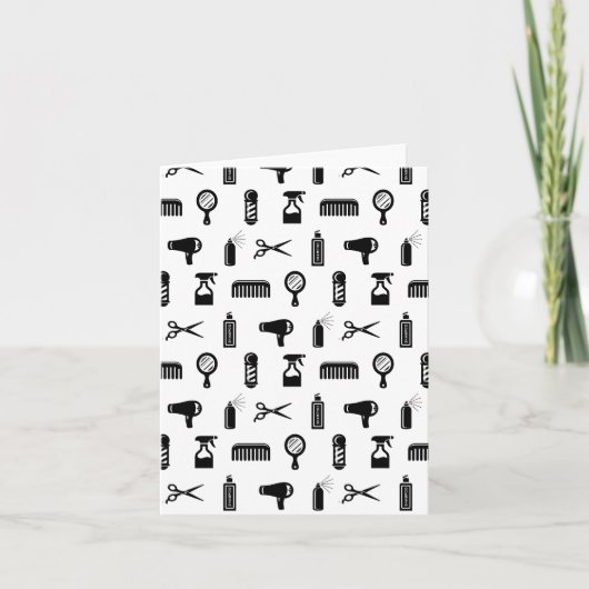 Salon & Barber Hairdresser Pattern CUSTOM COLOR Kaart (Voorkant)