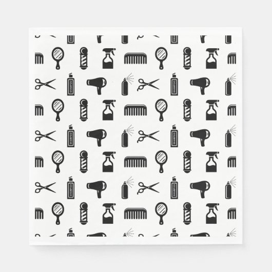 Salon & Barber Hairdresser Pattern CUSTOM COLOR Servet (Voorkant)