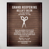 Salon Barber Heropening Covid Safety Rustic Poster (Voorkant)