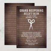 Salon Barber Heropening Wood Shears Kaart (Voorkant / Achterkant)