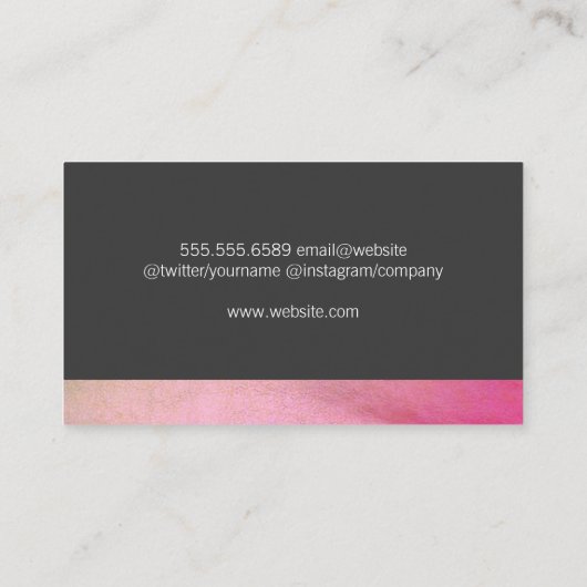 Salon Barber Tools Chic Pink Accent Visitekaartje (Achterkant)