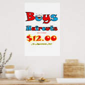 Salon Barbershop Poster Boys Haircuts (Keuken)