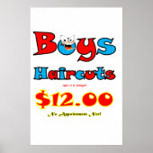 Salon Barbershop Poster Boys Haircuts (Voorkant)