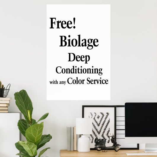 Salon Barbershop Poster Hair Conditioning Biolage  (Thuiskantoor)