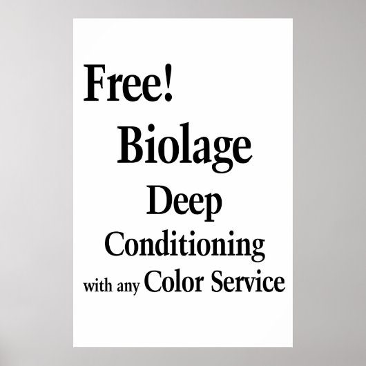 Salon Barbershop Poster Hair Conditioning Biolage  (Voorkant)