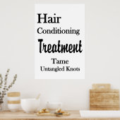 Salon Barbershop Poster Hair Conditioning Untangle (Keuken)