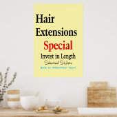 Salon Barbershop Poster Hair Extensions Length (Keuken)