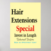 Salon Barbershop Poster Hair Extensions Length (Voorkant)