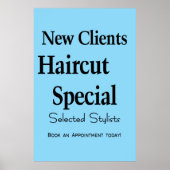 Salon Barbershop Poster Haircuts New Client (Voorkant)