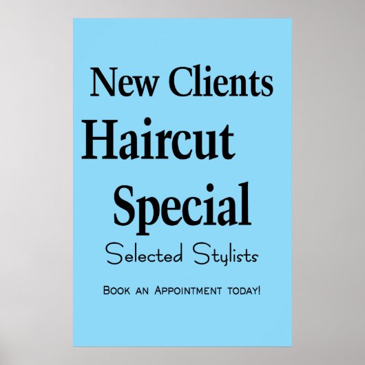 Salon Barbershop Poster Haircuts New Client  (Voorkant)