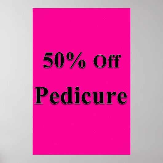 Salon Barbershop Posters 50% Off Pedicure Pink (Voorkant)
