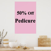 Salon Barbershop Posters 50% Off Pedicure Pink (Keuken)