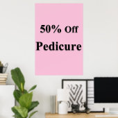 Salon Barbershop Posters 50% Off Pedicure Pink (Thuiskantoor)