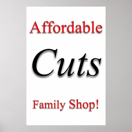 Salon Barbershop Posters Affordable Cuts! (Voorkant)
