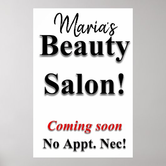 Salon Barbershop Posters Beauty Salon Binnenkort v (Voorkant)