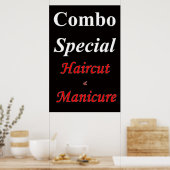 Salon Barbershop Posters Combo Haircut & Manicure (Keuken)