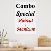 Salon Barbershop Posters Combo Haircut & Manicure (Keuken)