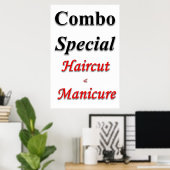Salon Barbershop Posters Combo Haircut & Manicure (Thuiskantoor)