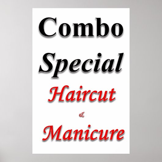 Salon Barbershop Posters Combo Haircut & Manicure (Voorkant)