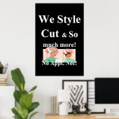 Salon Barbershop Posters Cut Style & Appt. (Thuiskantoor)