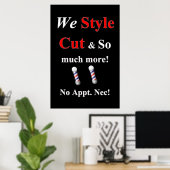 Salon Barbershop Posters Cut Style Barber (Thuiskantoor)