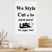 Salon Barbershop Posters Cut & Style Haircut (Keuken)