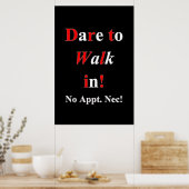 Salon Barbershop Posters Dare to Walk in  (Keuken)