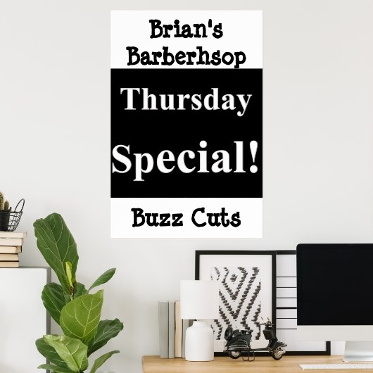 Salon Barbershop Posters donderdag Buzz Cuts (Thuiskantoor)