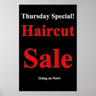 Salon Barbershop Posters donderdag Haircut Sale