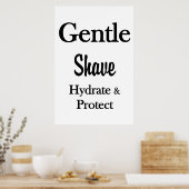 Salon Barbershop Posters Gentle Shave Hydrate  (Keuken)