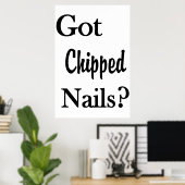 Salon Barbershop Posters Got Chipped Nails? (Thuiskantoor)