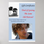 Salon Barbershop Posters Haircut Gift Certificates (Voorkant)