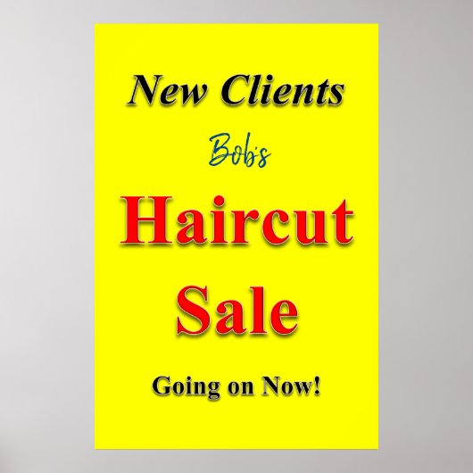Salon Barbershop Posters Haircut Sale (Voorkant)