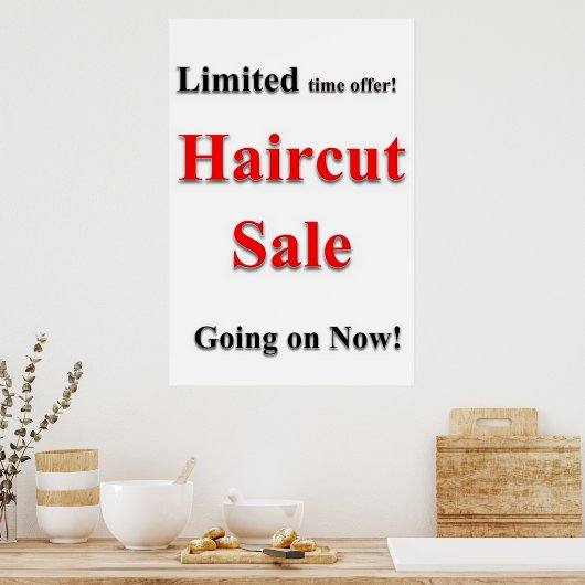 Salon Barbershop Posters Haircut Sale (Keuken)