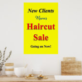 Salon Barbershop Posters Haircut Sale (Keuken)