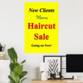 Salon Barbershop Posters Haircut Sale (Thuiskantoor)