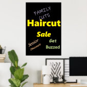 Salon Barbershop Posters Haircut Sale (Thuiskantoor)