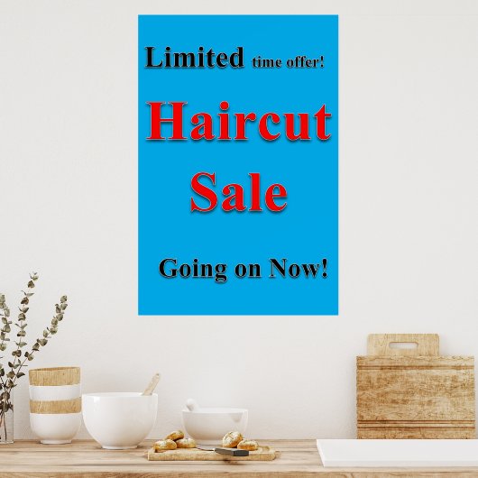 Salon Barbershop Posters Haircut Sale (Keuken)