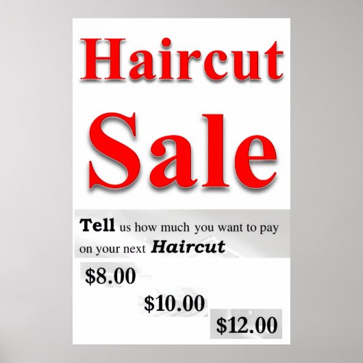 Salon Barbershop Posters Haircut Sale How much Pay (Voorkant)