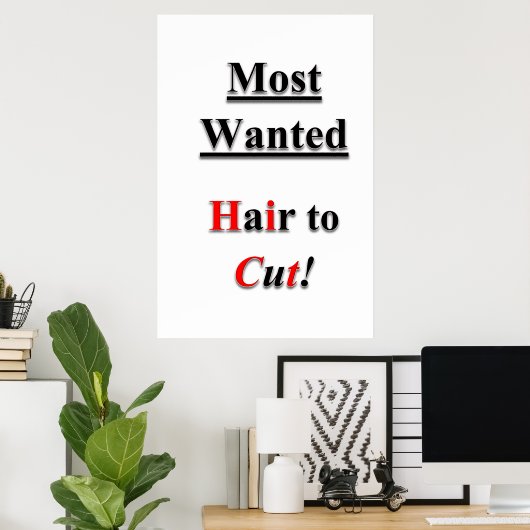 Salon Barbershop Posters Haircut Sale Most Wanted (Thuiskantoor)