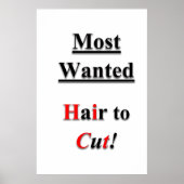 Salon Barbershop Posters Haircut Sale Most Wanted (Voorkant)